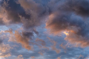 Beautiful dramatic sky with colorful clouds