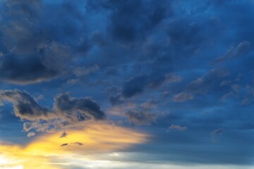 Beautiful dramatic sky with colorful clouds
