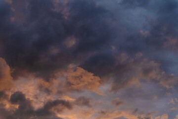 Beautiful dramatic sky with colorful clouds