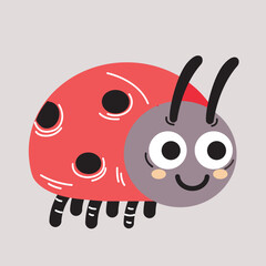 Art & Illustration, Ladybug icon on a light gray background