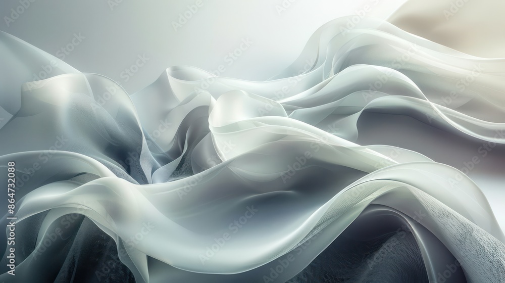 Aufkleber A white fabric with a wave pattern
