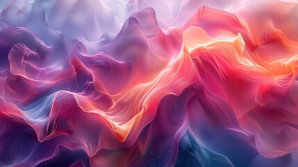 Obraz premium A colorful, abstract painting with a purple and orange swirl