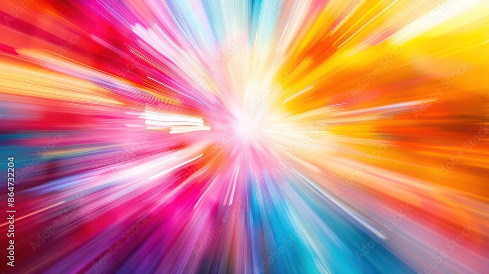 Poster a colorful explosion of light with a bright yellow center