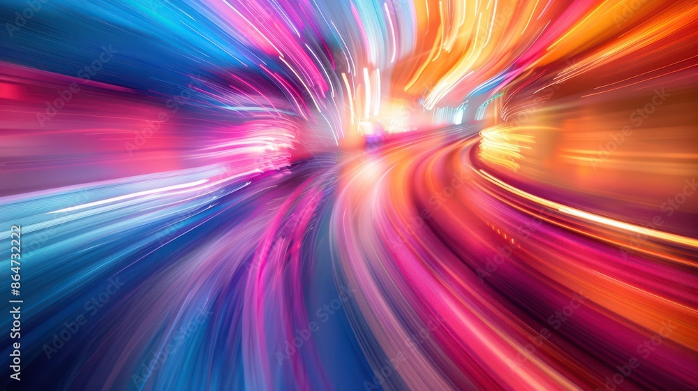 Aufkleber a colorful blur of light and color that appears to be moving