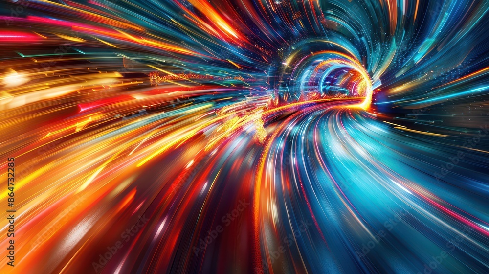 Aufkleber a colorful swirl of light and color that appears to be moving