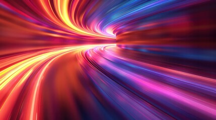 A colorful, swirling tunnel with a bright orange line in the middle
