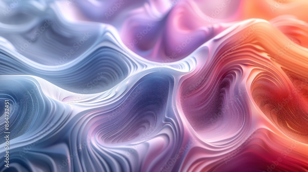 Aufkleber a colorful, abstract painting with a wave-like pattern