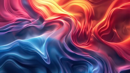 Naklejka premium A colorful, abstract painting with a blue and red swirl