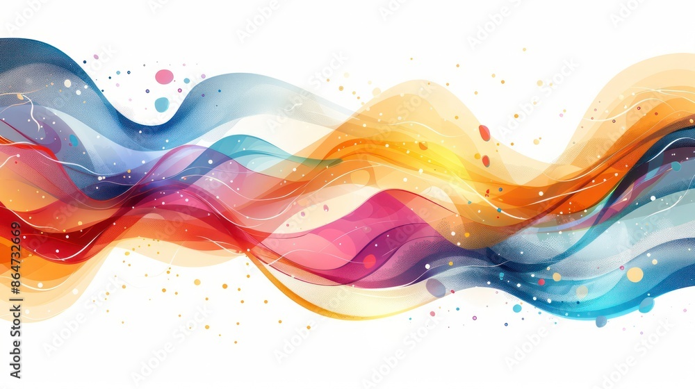 Poster A colorful wave with a splash of yellow and orange