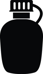 Water canteen icon. Camp water canteen sign. Army water canteen symbol. Jar of water use in the campaign. flat style.