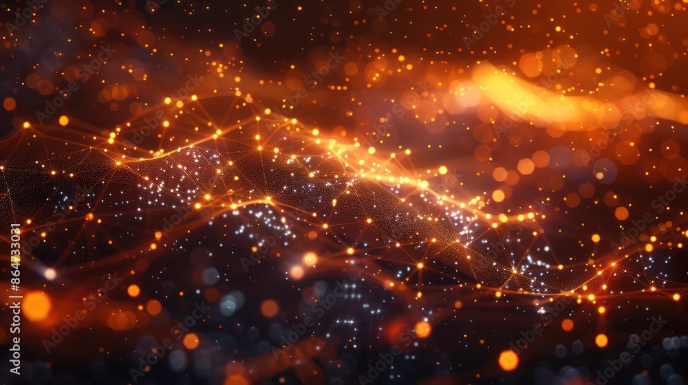 Aufkleber a blurry image of a wave with a lot of sparkles