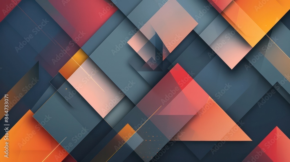 Aufkleber a colorful abstract design with squares and triangles