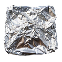 Aluminum foil piece isolated on transparent background
