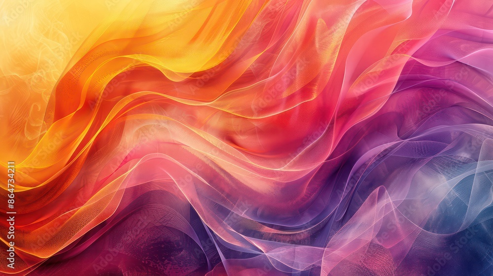 Poster swoosh abstract design with intricate patterns and vibrant hues, creating a visually captivating eff