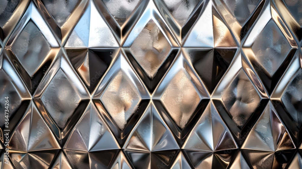 Aufkleber a close up of a shiny, metallic surface with a diamond pattern