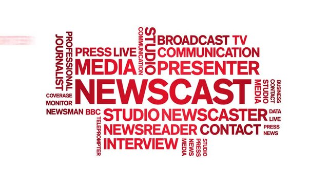 Newscast animated word cloud;text design animation tag kinetic typography seamless loop.