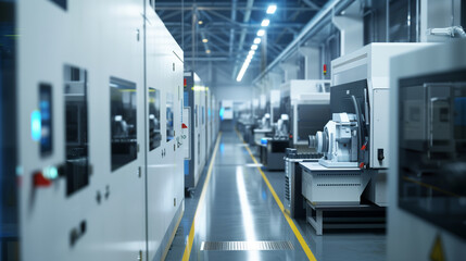 Obraz premium Machining center Located in a high-tech factory.