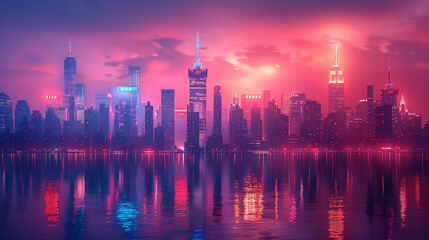 Fototapeta premium night city skyline