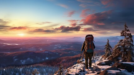 woman in the mountains
