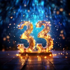 Vibrant illustration of the year 2023 in glowing lights ideal for New Year celebrations and festive holiday-themed designs