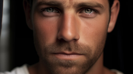 Fototapeta premium Male Face and Eyes Closeup