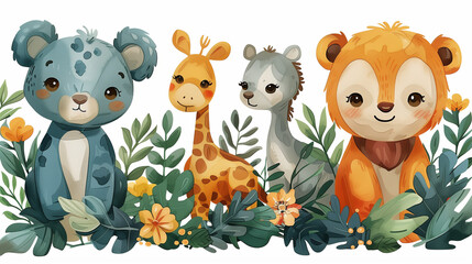 Naklejka premium animals in the forest