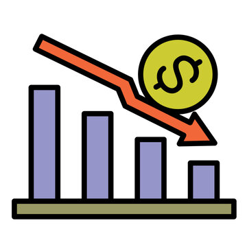 financial decline chart with dollar sign clip art preview