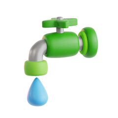 save water 3D illustration with isolated background