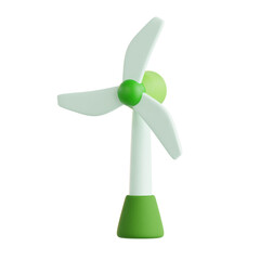 wind energy 3D illustration with isolated background