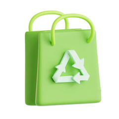 reusable bag 3D illustration with isolated background