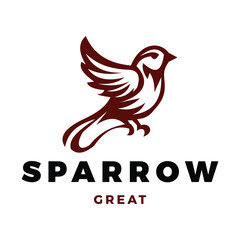 Sparrow Icon Logo Design Template