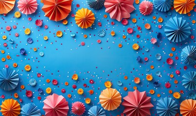 usa federal holiday banner design flat lay composition with american flag color paper fans and firework rockets on white background happy independence day presidents day labor day.photo stock