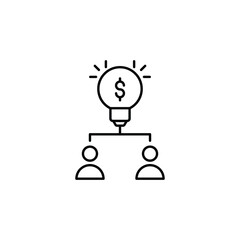 Co Founder icon design with white background stock illustration