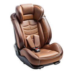 Naklejka premium Brown car seat isolated on transparent background