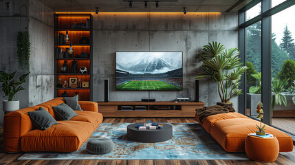 living room with tv set