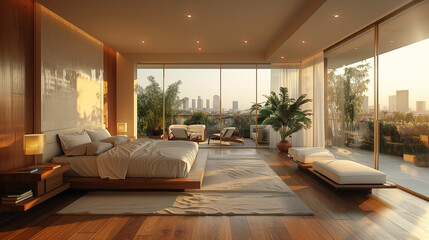 Fototapeta premium modern bedroom interior