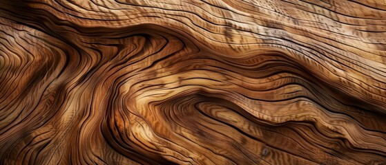 Panoramic close-up, high detail scan of walnut wood material, Generative AI