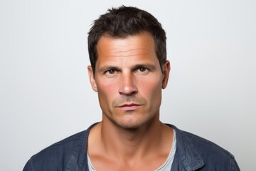 Fototapeta premium Portrait of a handsome young man looking at the camera against a grey background