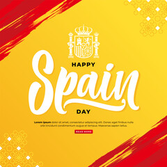 happy spain day lettering background