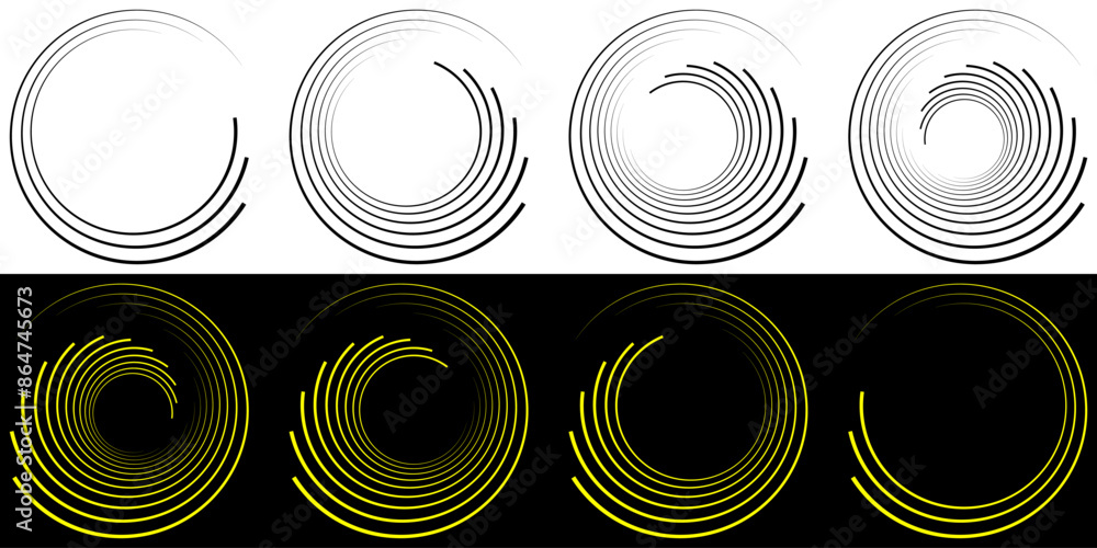 Poster dynamic transition illusion lines in a circle.