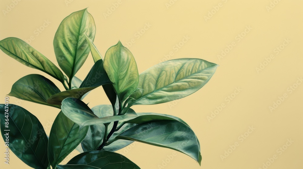 Poster minimalist depiction of plants with distinctive textures, emphasizing their intriguing and varied ap