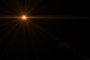 Natural, Sun flare on the black background