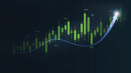 Graph illustration background image with business plan and financial and investment strategy concepts.