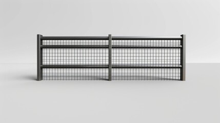 A minimal electric fence stands alone, its sleek design emphasized against a plain, unobtrusive background.