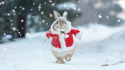 rabbit in the snow