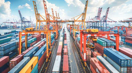 container warehouse Stacked together at the pier.