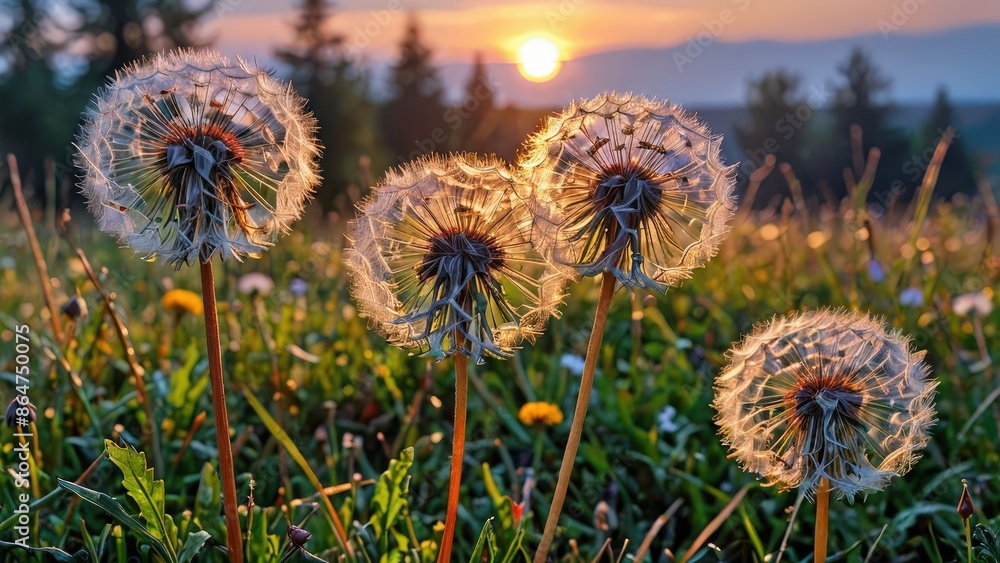 Canvas Prints dandelion sunset.