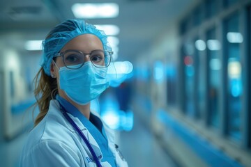 Nurse explaining infection control measures with engaging visuals, hospital safety