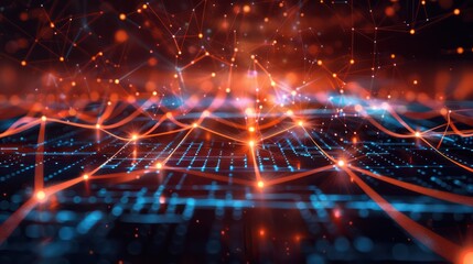 Fototapeta premium A computer generated image of a network of lines and dots