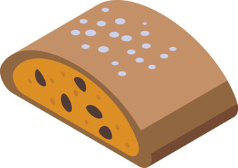 Stostorte is being sliced open to show the raisins inside